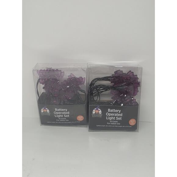 Halloween 10 Count Battery Operated Bat Lights - New 2 Pack - Picture 1 of 5